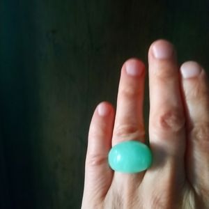 Jade silver ring